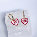 Gold Funky Love Heart Hoop Earrings image 0