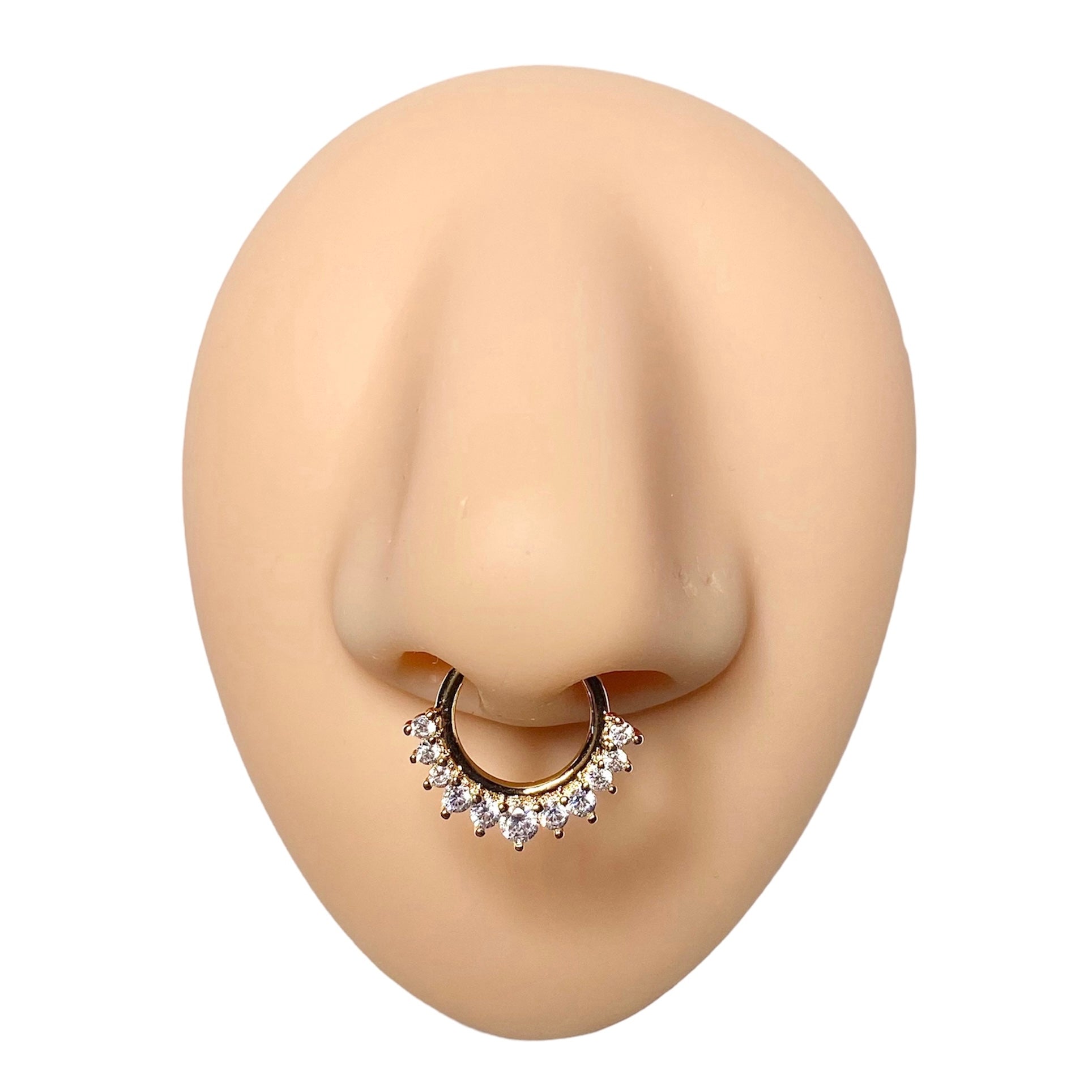 Gold Fake Septum Cubic Zirconia Hoop image 0