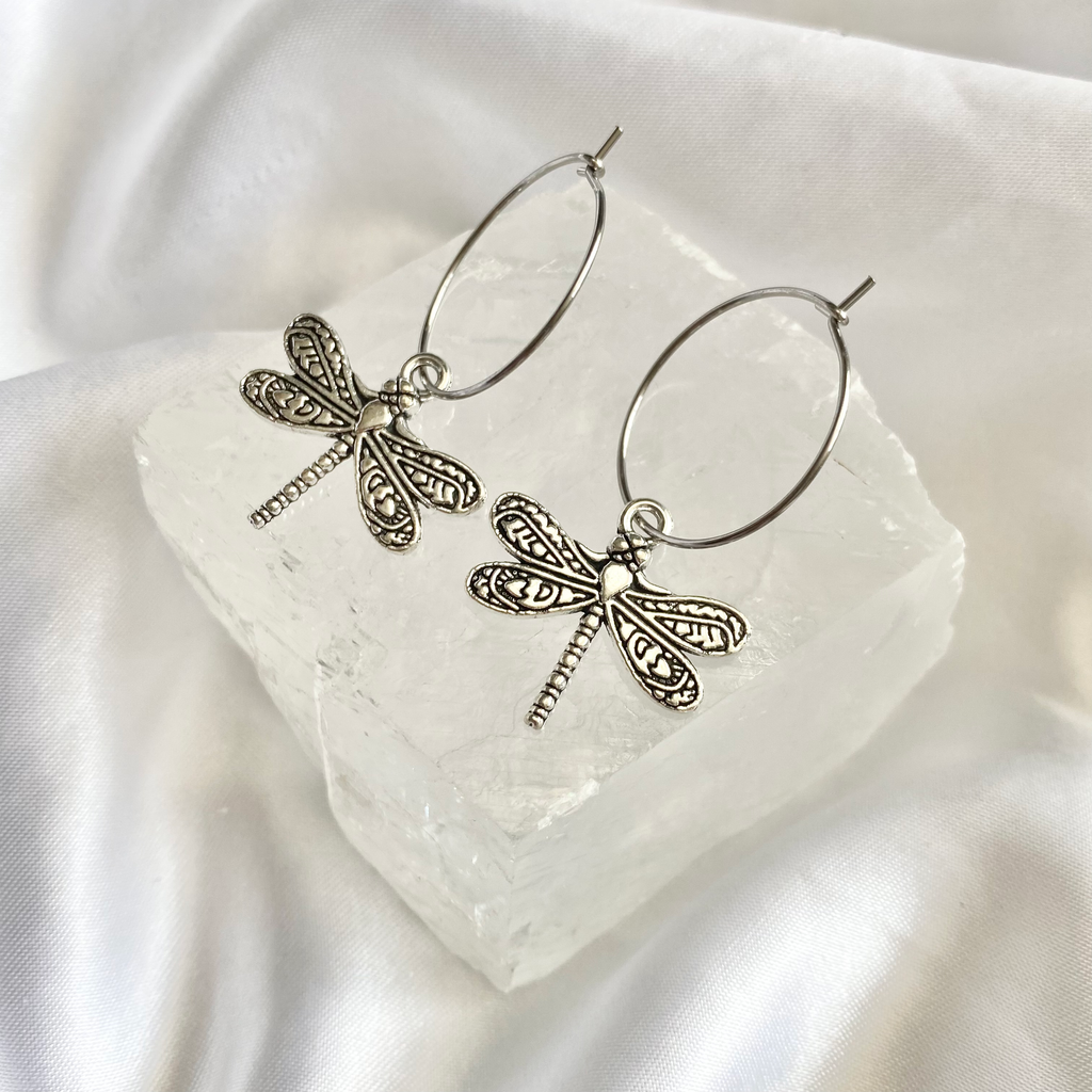 Dragonfly Hoop Earrings image 0