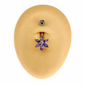 Tanzanite CZ Marquise Flower Belly Bar  image 0
