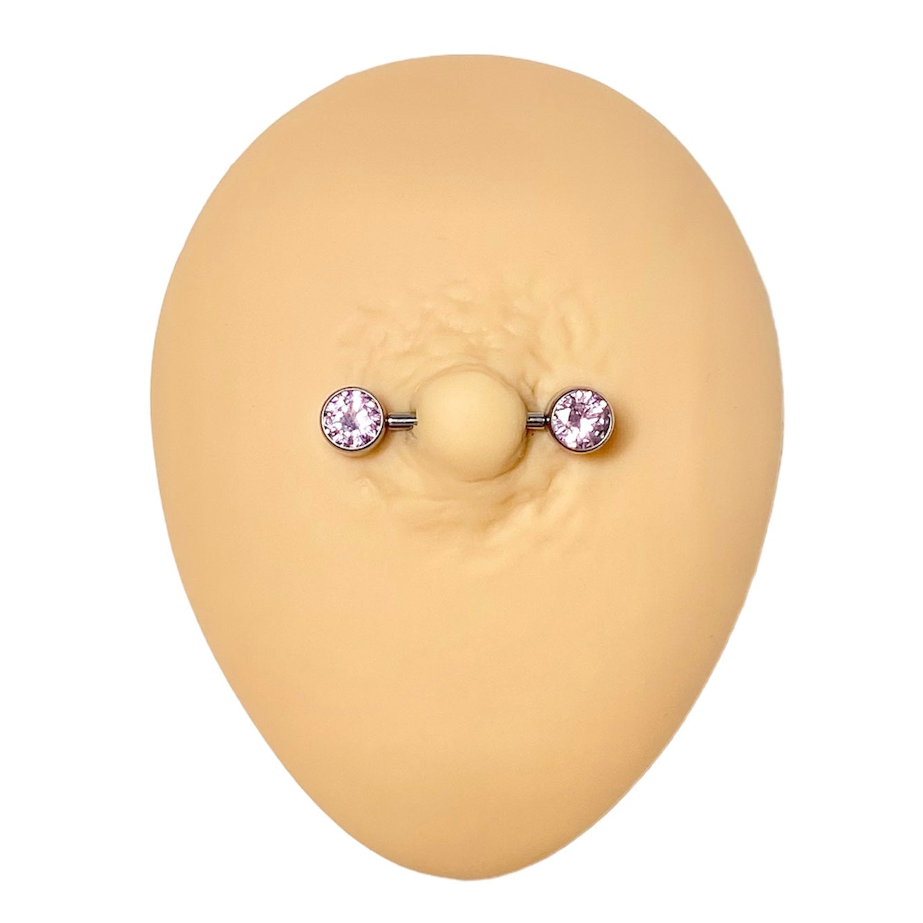 Pink Cubic Zirconia Nipple Bar image 0