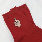 Dark Red Middle Finger Socks  image 0