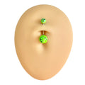 Green AB Coated Splash Effect Belly Bar  image 0