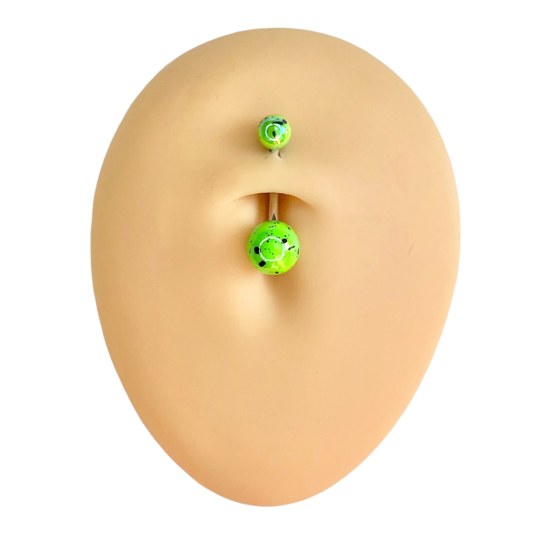 Green AB Coated Splash Effect Belly Bar  image 0