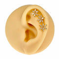 Gold Large Triple CZ Flower Barbell Stud image 0