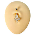 Gold Marquise CZ Clustered Belly Bar  image 0