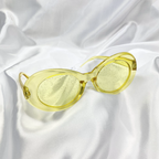 Yellow Clear Glitter Clout Goggle Sunglasses image 0