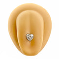Silver Heart Crystal Paved Tongue Bar image 0