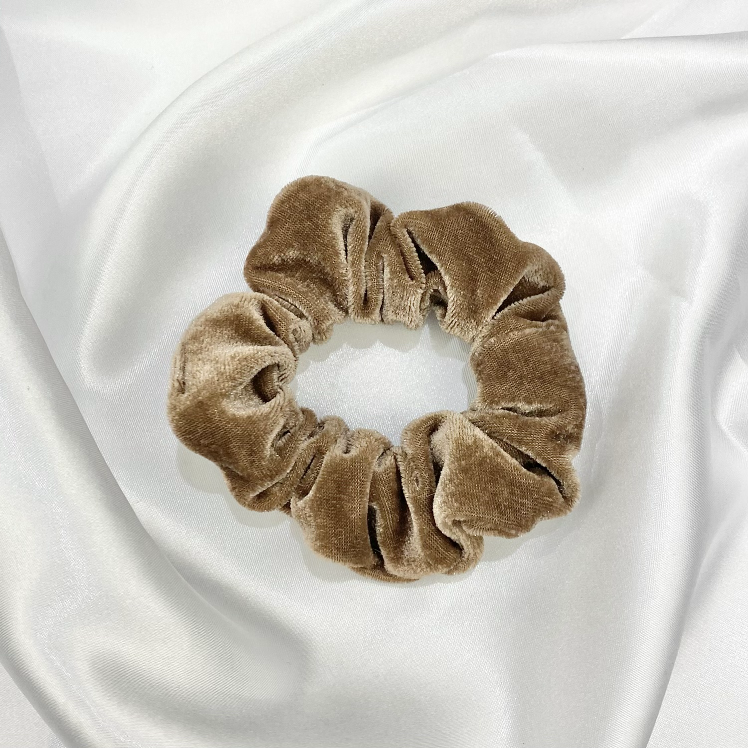 Light Brown Velvet Scrunchie image 0