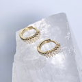 Gold Mini CZ Prong Hoop Earrings image 0
