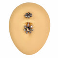 Vitrail Medium Double End Funky Crystal Flower Belly Bar image 0