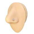 Silver Triple Stone Nose Stud image 0