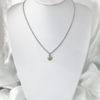 Green Crystal Paved Weed Leaf Necklace image 1