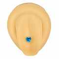 Blue Cubic Zirconia Heart Prong Tongue Bar image 0