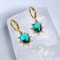 Emerald Green Royal CZ Hoop Earrings image 0