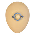 Blue CZ Paved Circle Nipple Bar Shield image 0