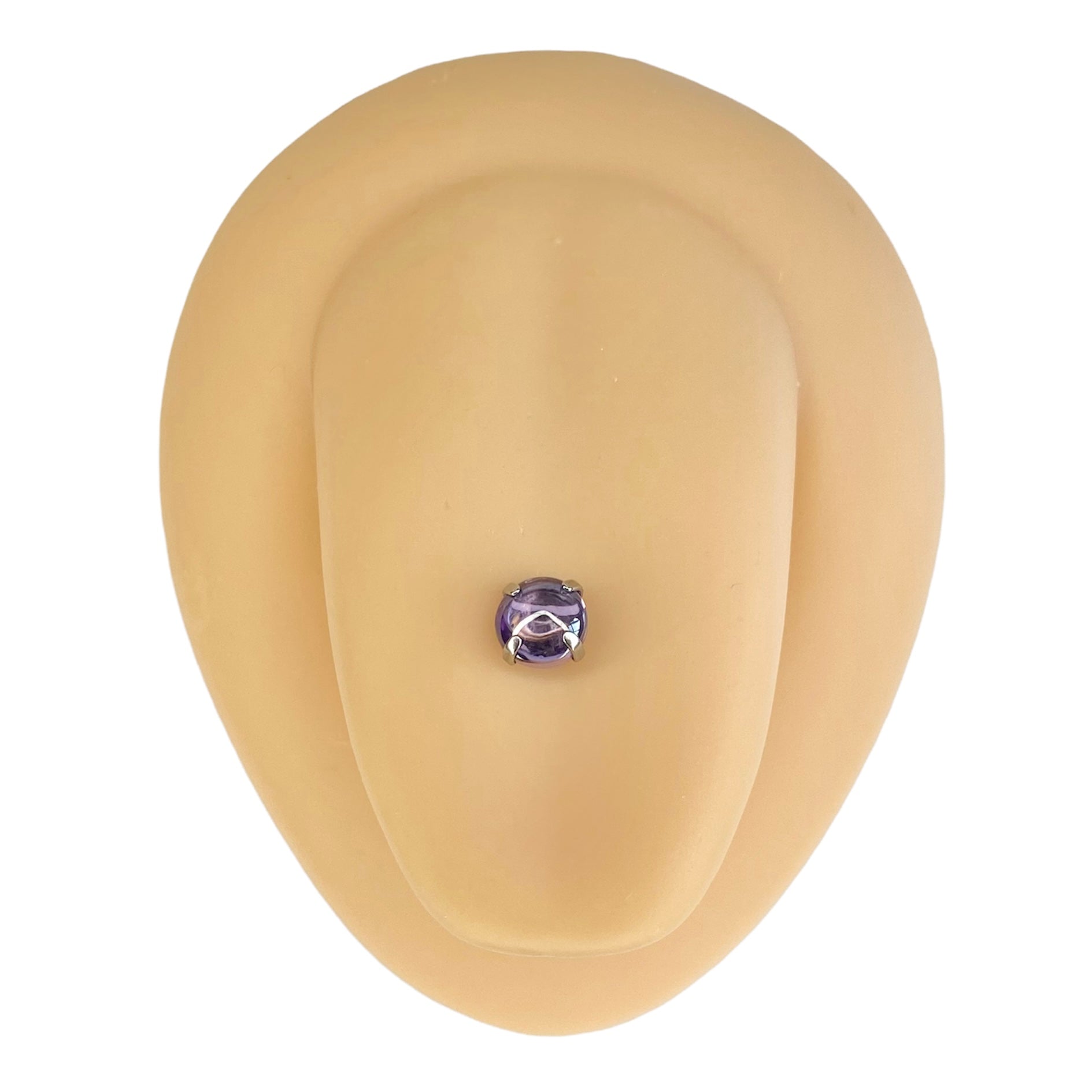 Purple Cabochon Stone Tongue Bar image 0