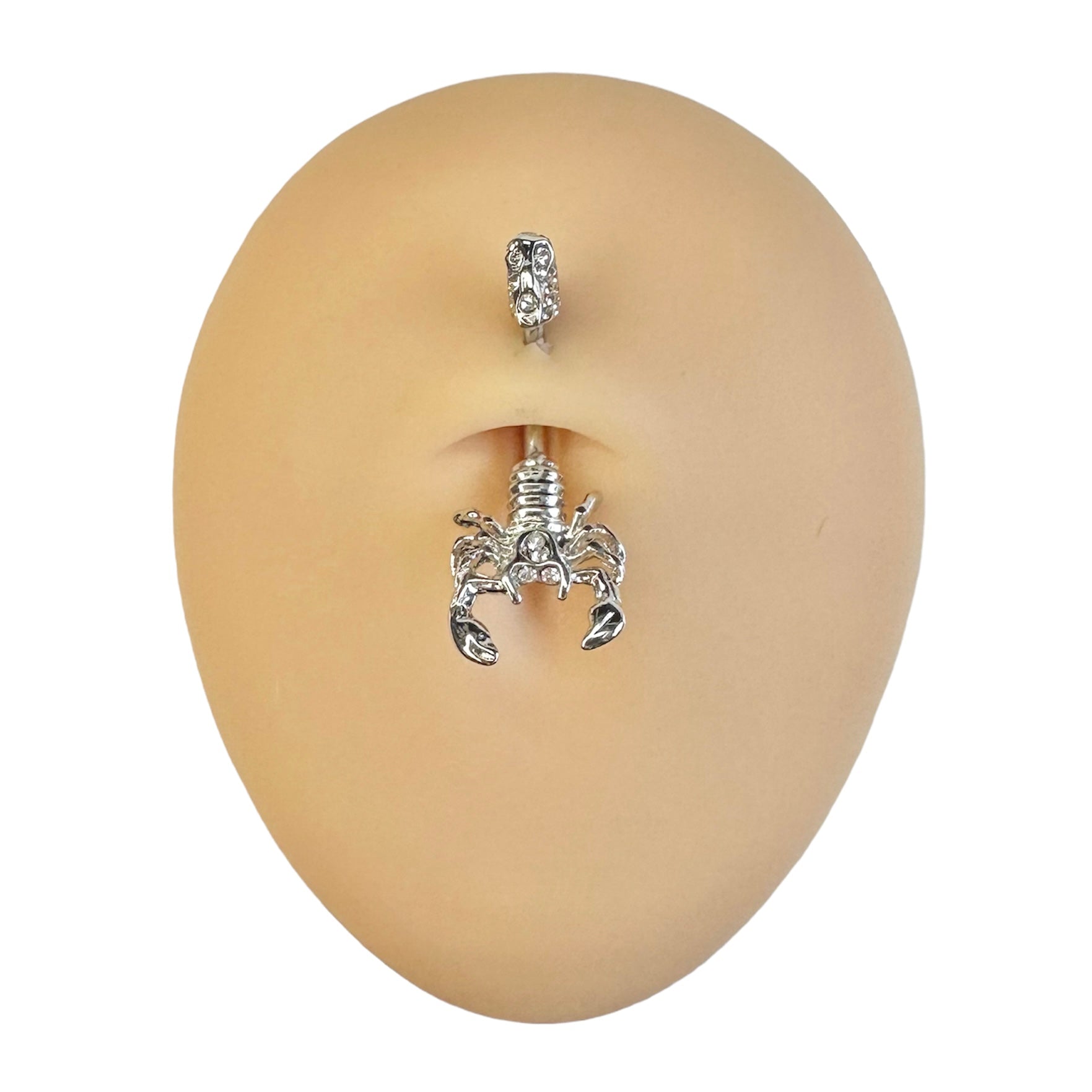 Silver Multi Gemmed Scorpion Belly Bar image 0