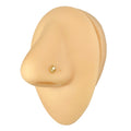 Gold Tear Drop White Opal Center Nose Stud image 0