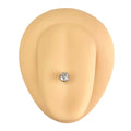 Silver Bezel Set CZ Titanium Tongue Bar image 0