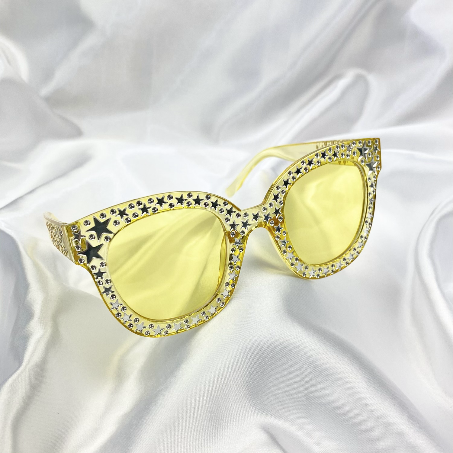 Yellow Clear Star Square Sunglasses image 0