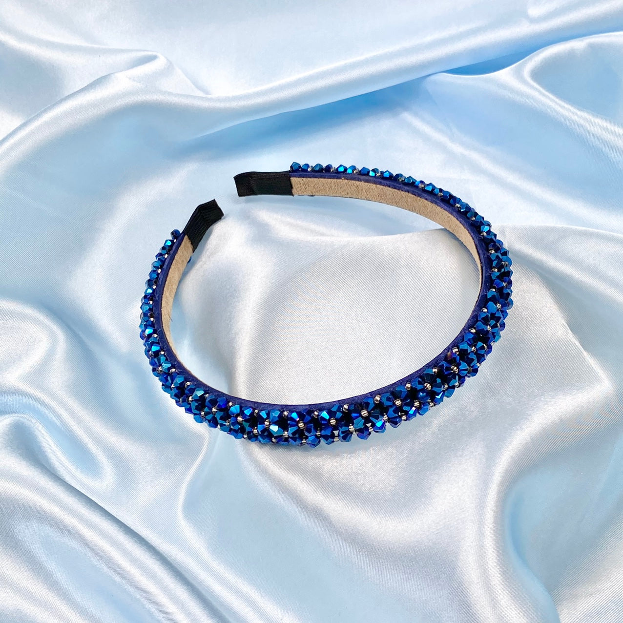 Dark Blue Luxury Bead Headband image 0