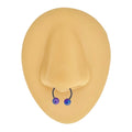 Blue Matte Pearlescent Horseshoe Hoop  image 0