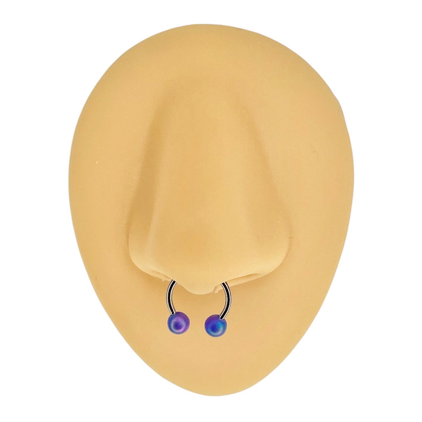 Blue Matte Pearlescent Horseshoe Hoop  image 0