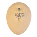 Silver Faceted Crystal Butterfly Belly Bar  image 0