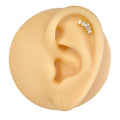 Gold Prong Set Marquise CZ Flat Back Stud image 0