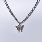 Silver CZ Butterfly Necklace image 0