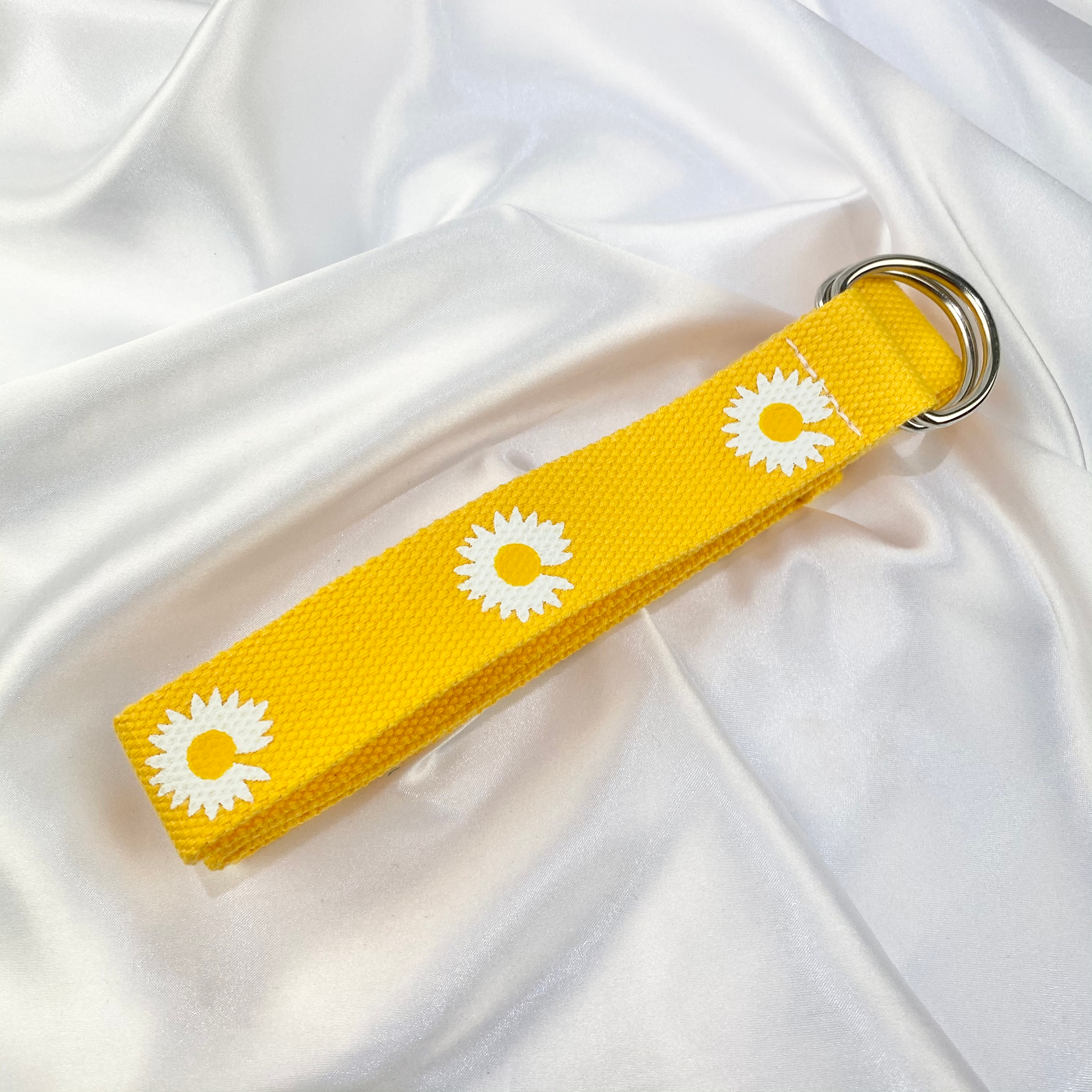 Yellow / Orange Flower D Ring Belt image 0
