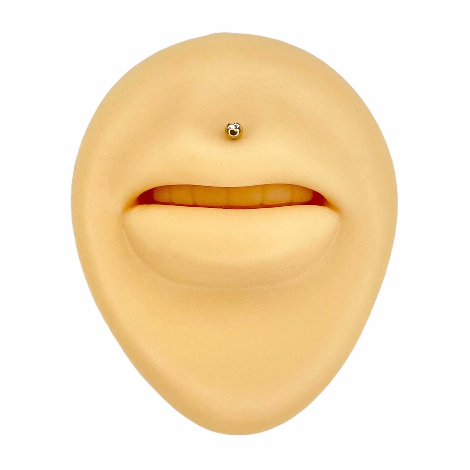 Gold Clear CZ Ball Top Flat Back Stud image 1