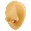 Pink Opal Glitter Flower CZ Hoop image 0