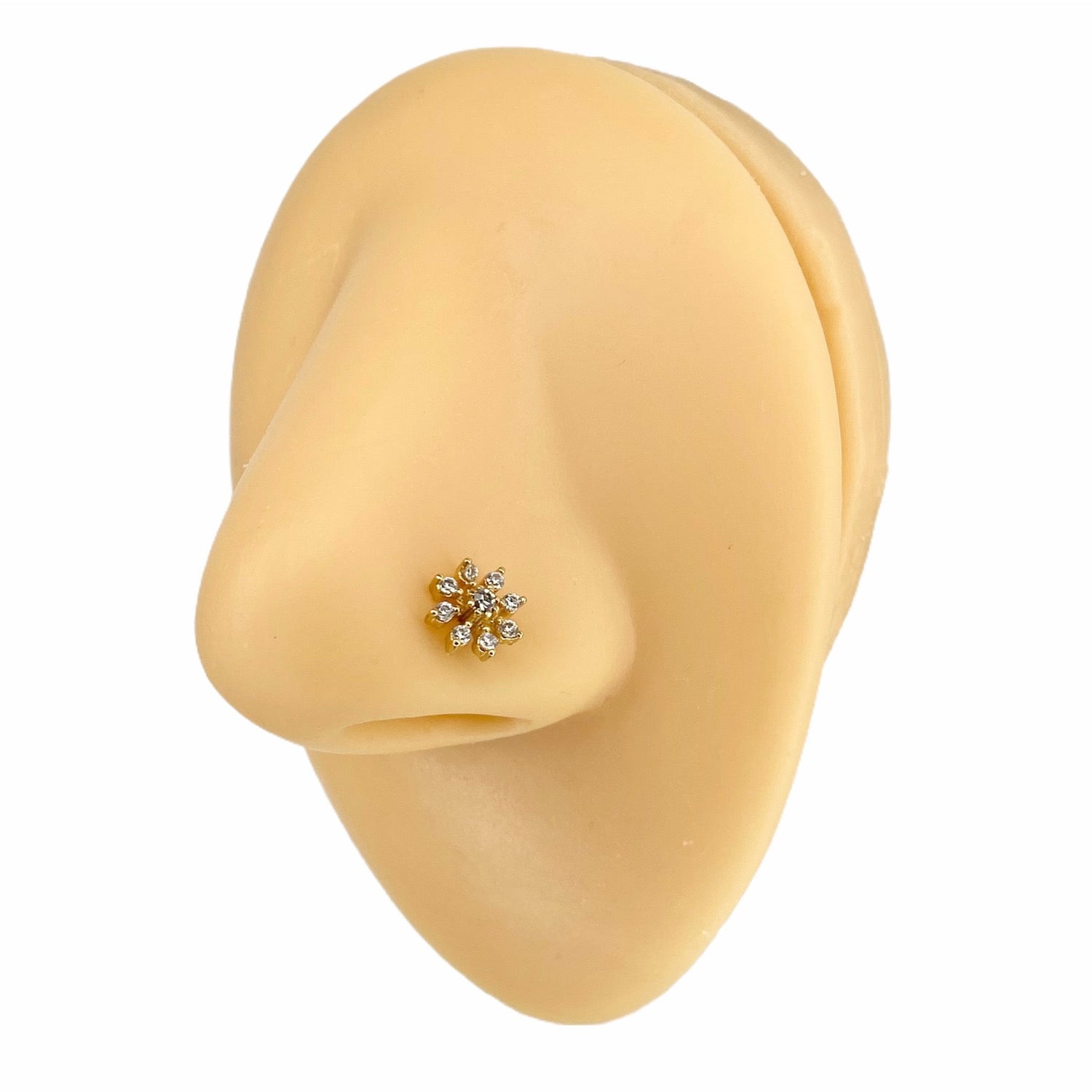 Gold CZ Starburst Nose Stud image 0
