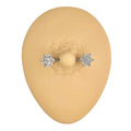 Silver Cubic Zirconia Flower Nipple Bar image 0