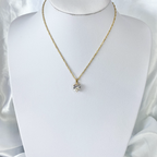 Gold Cubic Zirconia Statement Heart Necklace image 1