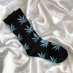 Black & Blue Weed Leaf Socks image 1