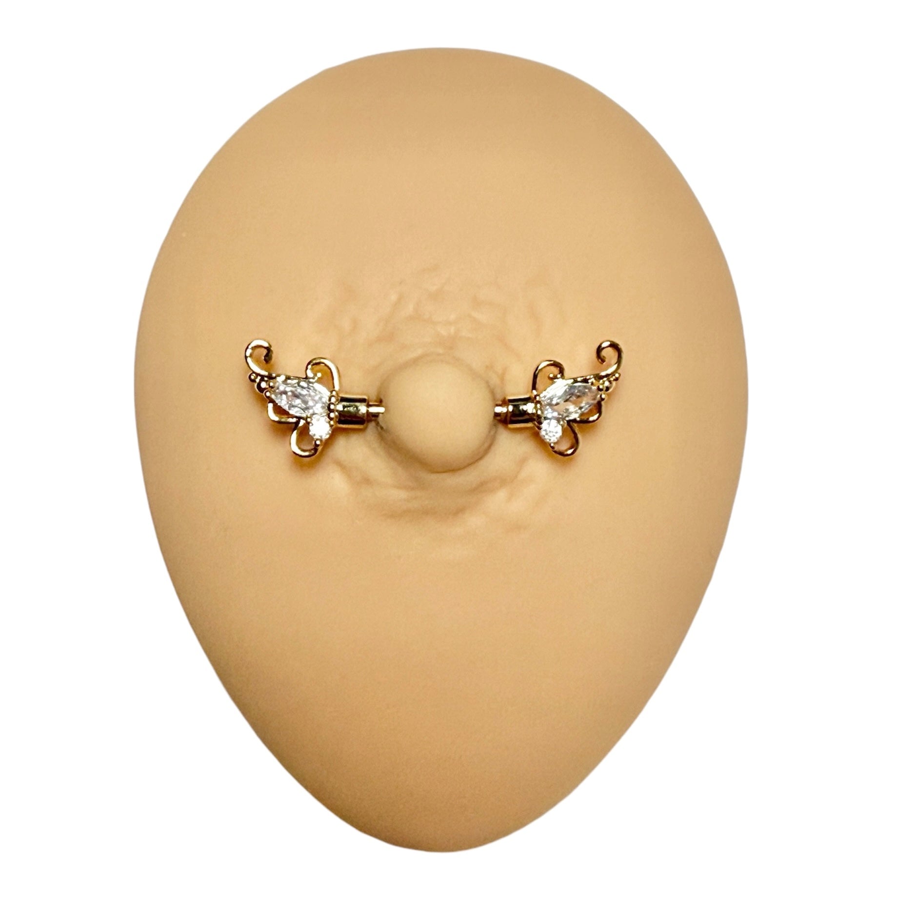 Gold Half Butterfly Wing Nipple Bar image 0