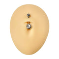 Silver CZ Belly Bar  image 0