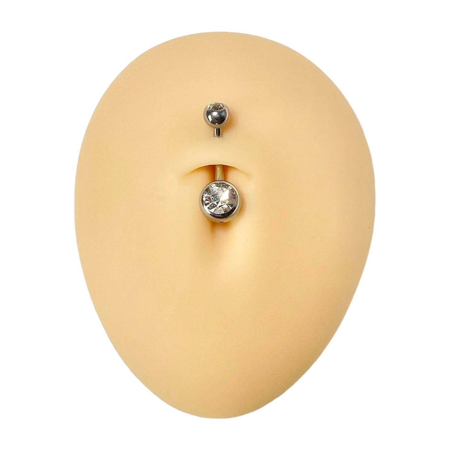 Silver CZ Belly Bar  image 0