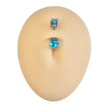 Blue Double CZ Prong Belly Bar  image 0