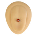 Red Cabochon Stone Tongue Bar image 0