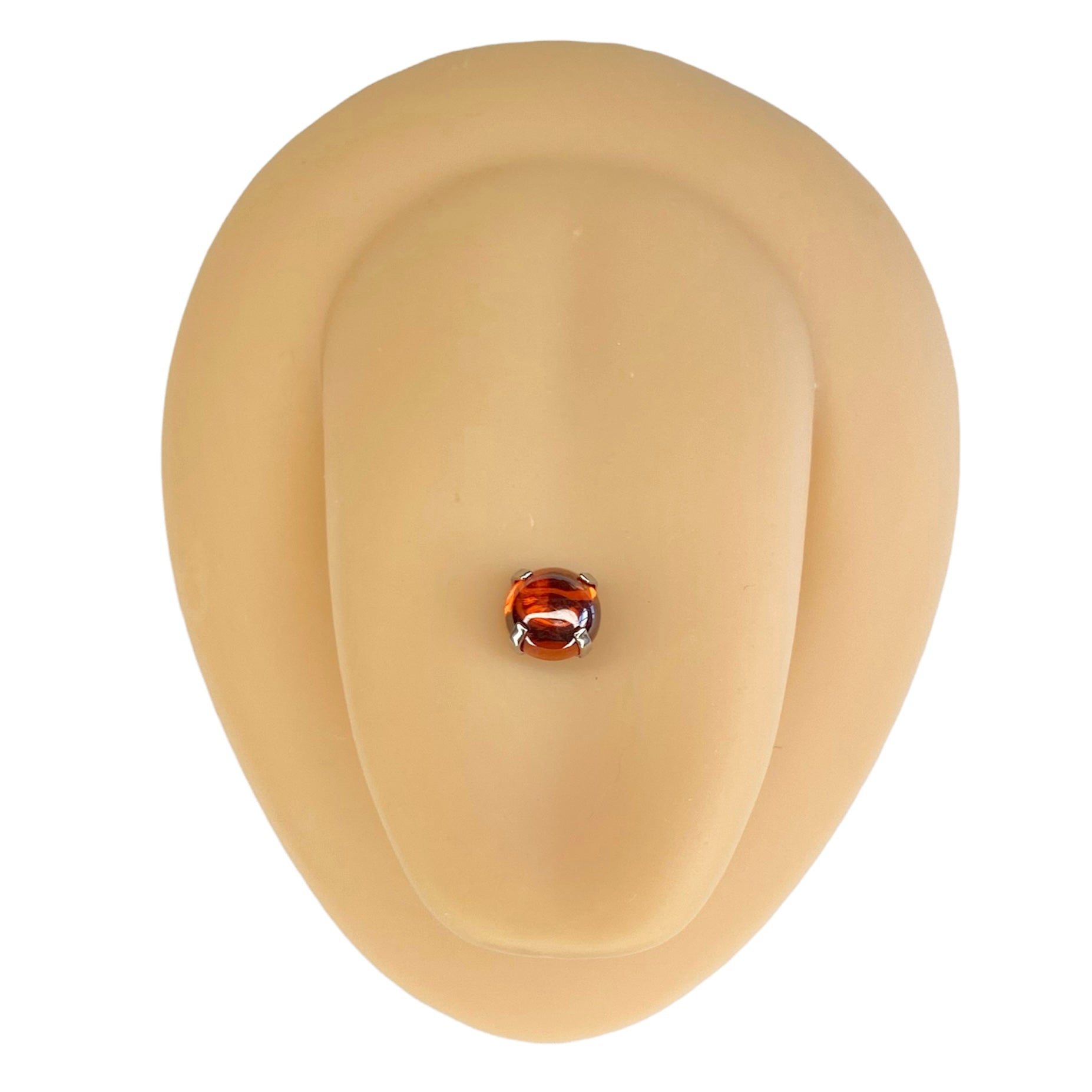 Red Cabochon Stone Tongue Bar image 0