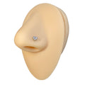 Pink 3 CZ Paved Heart Nose Stud image 0