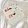 Pink Guitar Hoop Earrings image 0