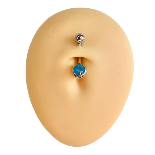 Blue Crystal Opal Belly Bar  image 0