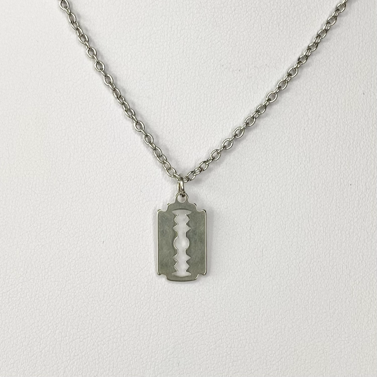 Silver Mini Razor Blade Necklace image 0
