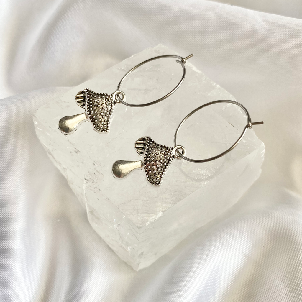 Mushroom Hoop Earrings image 0