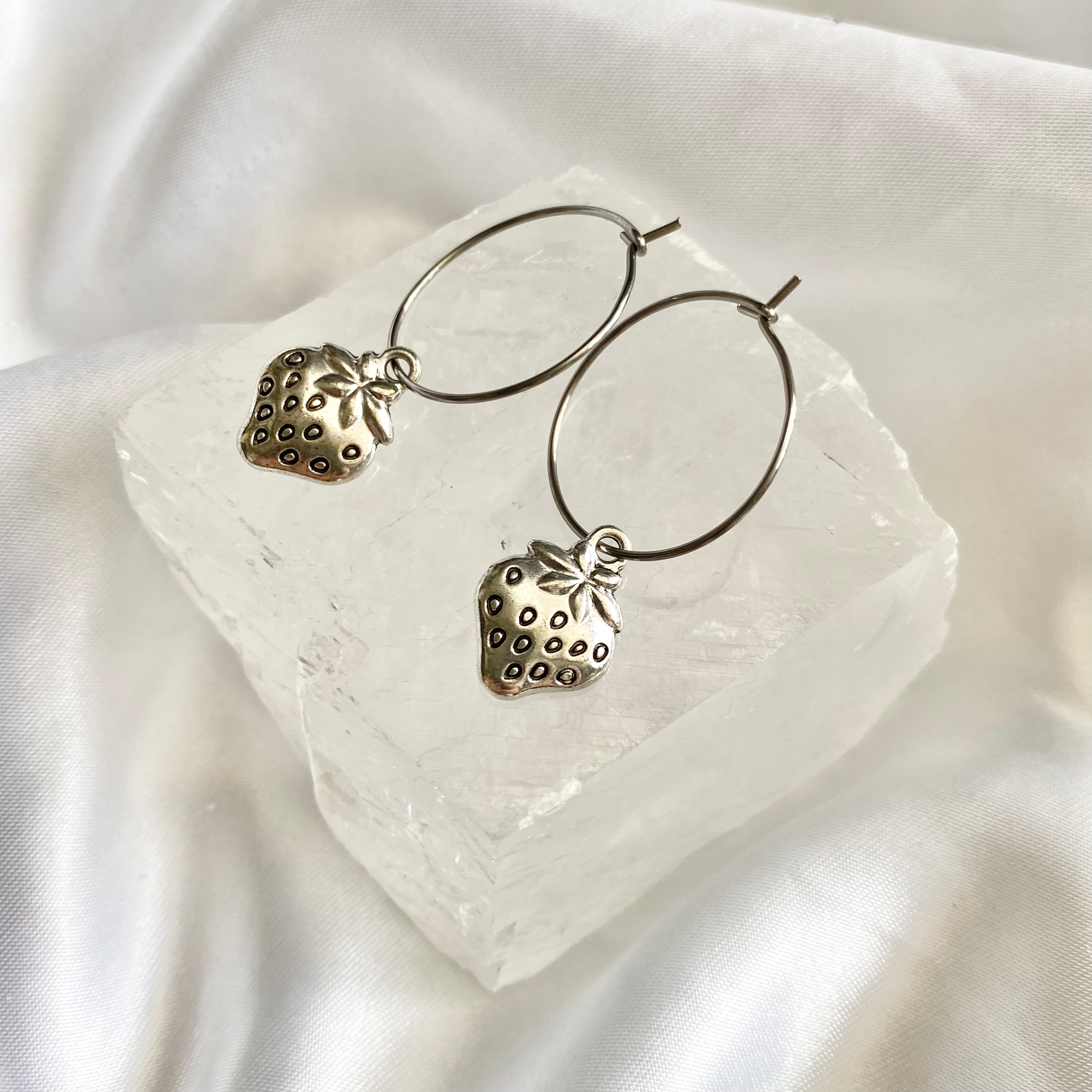 Strawberry Hoop Earrings image 0